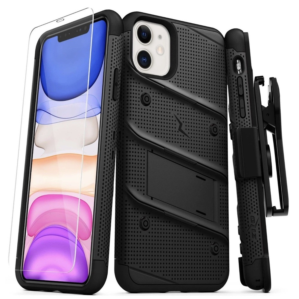 Zizo Bolt Series iPhone 11 Pro Case with Holster Tempered Glass Screen Protector